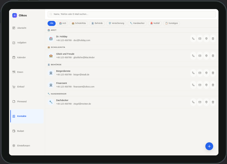 Contacts — Tablet