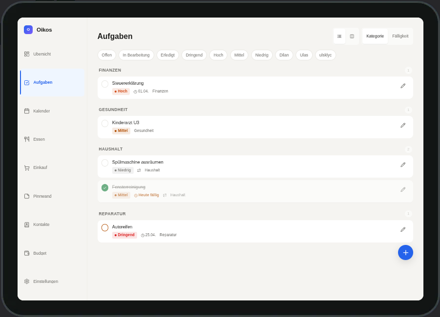 Tasks — Tablet