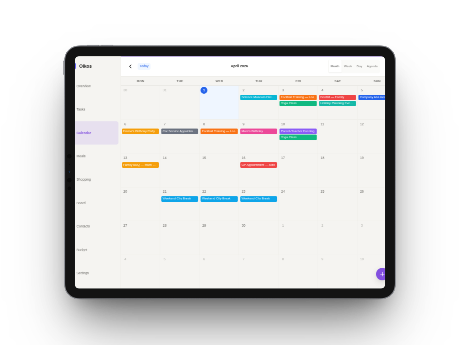 Calendar — Tablet