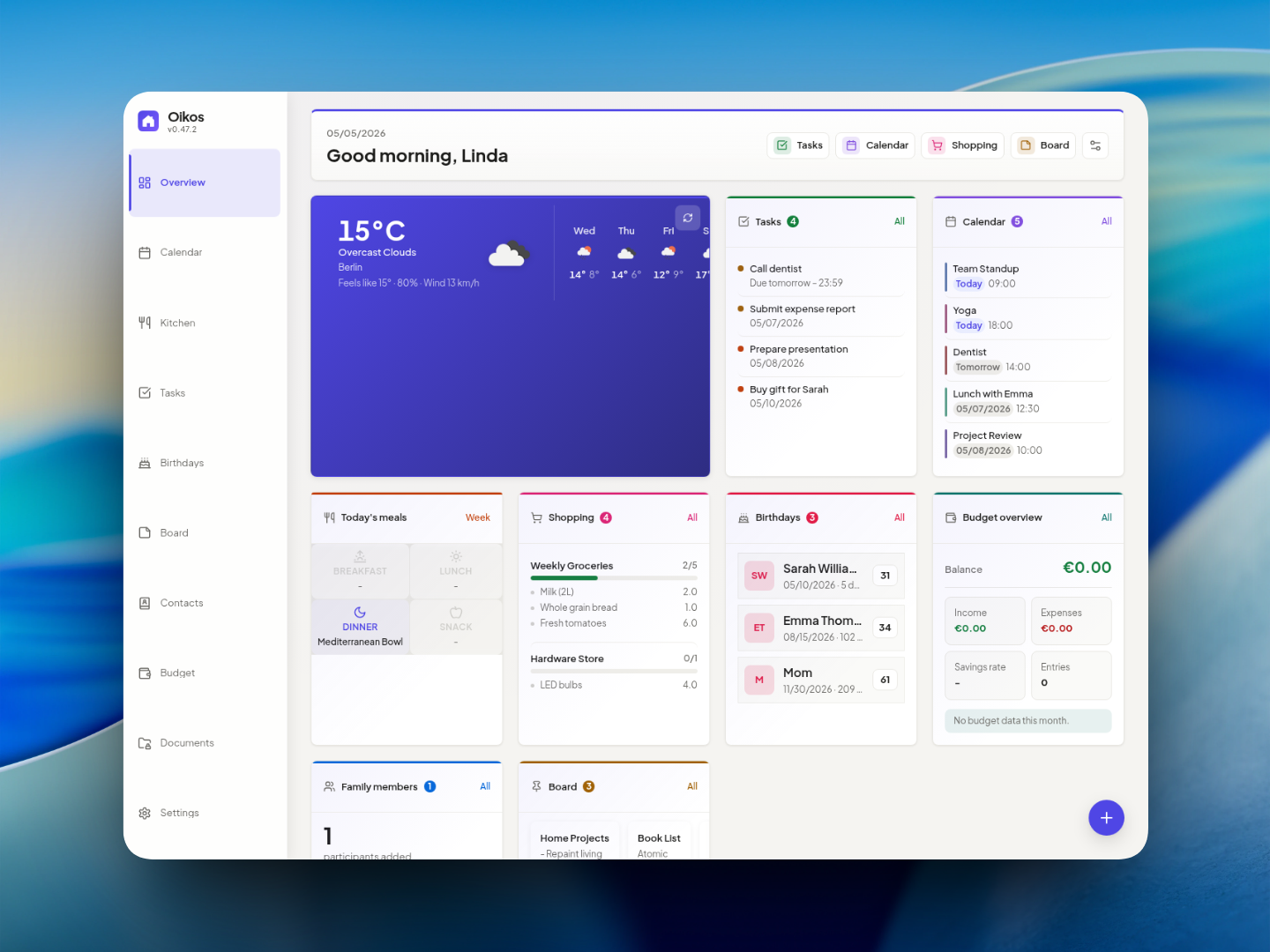 Desktop Dashboard
